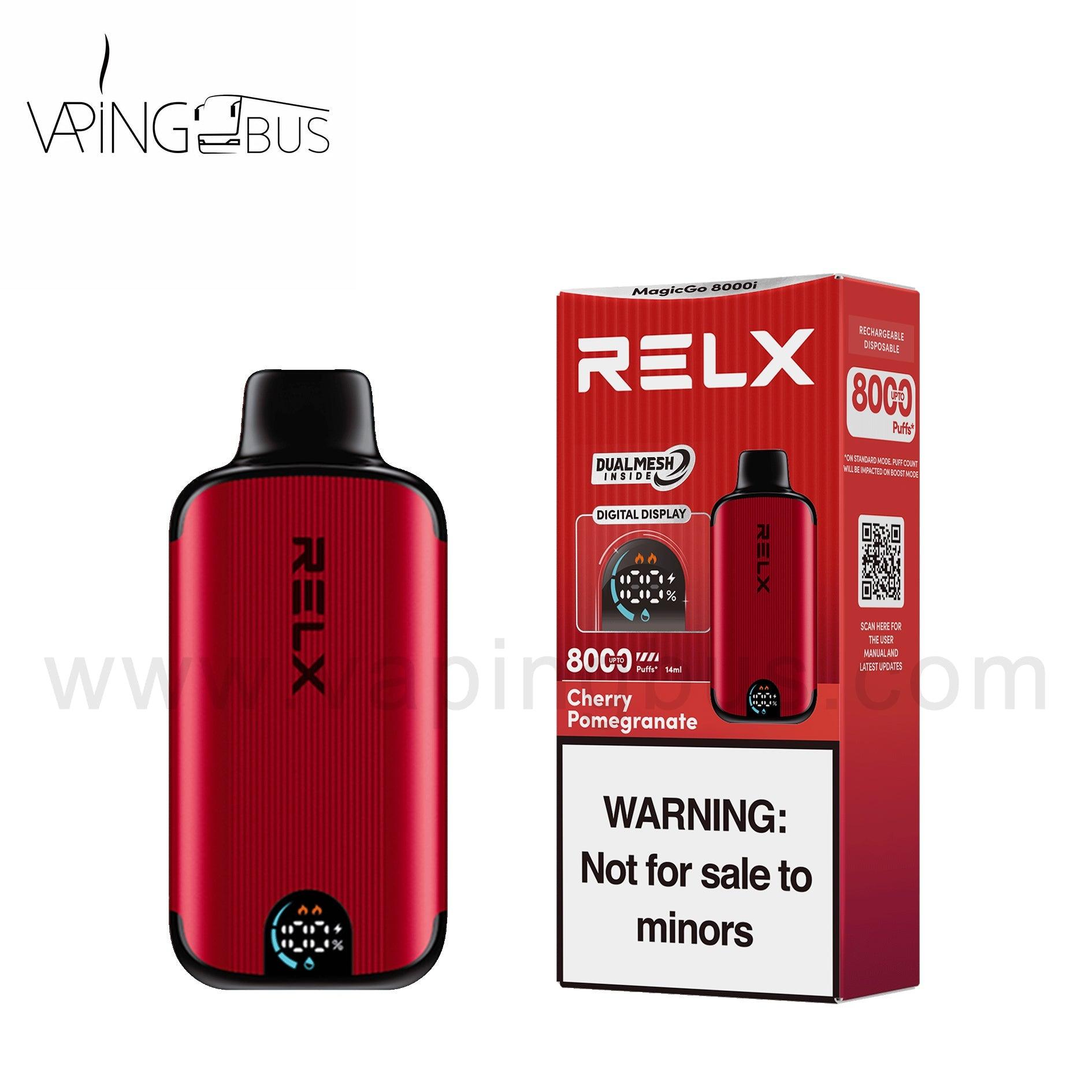 RELX MagicGo 8000i Disposable Vape 8000 Puffs-Cherry Pomegranate Relx Disposable RELX MagicGo 8000i Disposable Vape 8000 Puffs-Cherry Pomegranate Relx Disposable