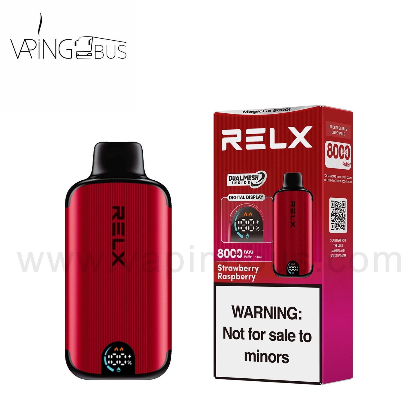 RELX MagicGo 8000i Disposable Vape 8000 Puffs-Strawberry Raspberry